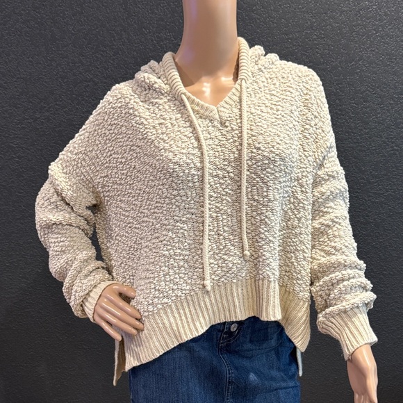 POL Sweaters - Cozy Cream Hooded Sweater M
